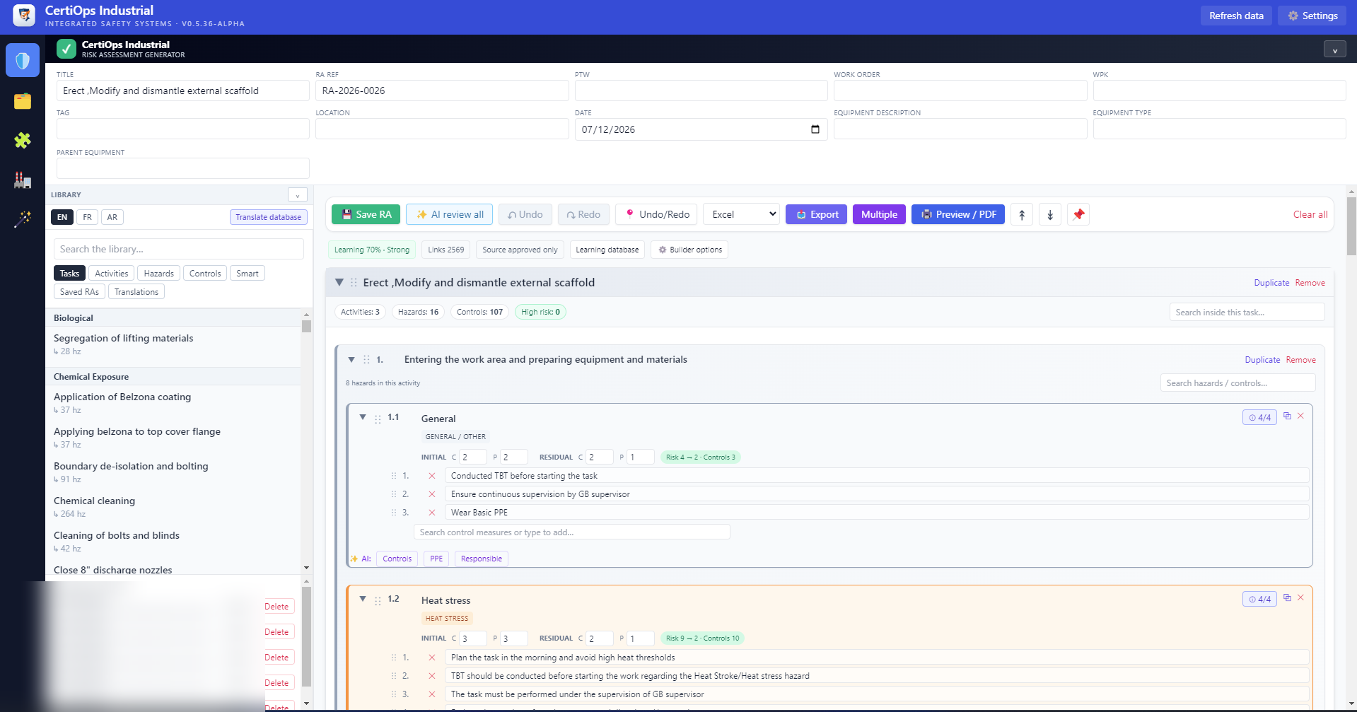 Risk-assessment generator